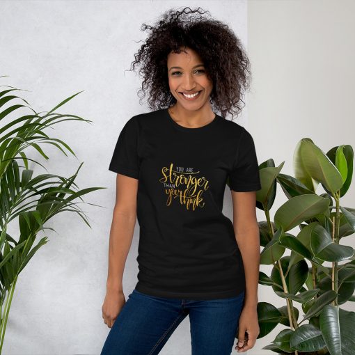 #stronger | Short-Sleeve Gold T-Shirt | Support Collection - Image 2